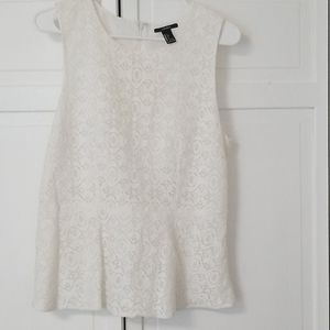 3 for $30 white lace peplum top sz large